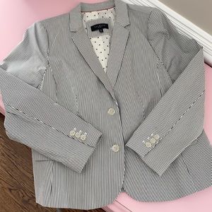 Talbots gray/black pin stripe blazer, 14P